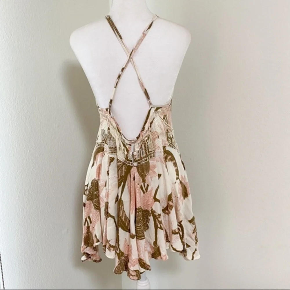 Free people printed slip crisscross straps dress - Picture 6 of 10